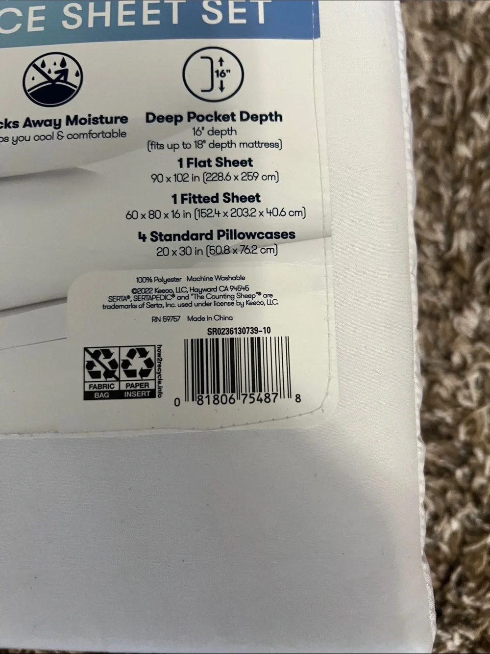 Serta So Soft! White Queen 6-Piece Sheet Set